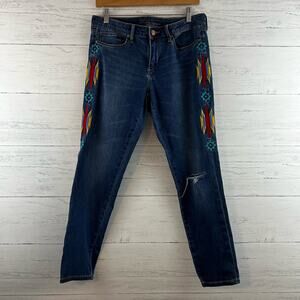 Chip & Pepper Syd Skinny Ankle Embroidered Jeans Size 30